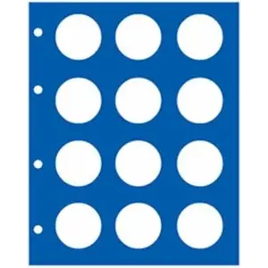 TOPset, Blätter (4 Ringe) 2 Euro-Münzsätze in Kapseln - Transp/blauem Hintergrundblatt - Abm: 185 x 230 mm.