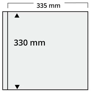 Mega A4+, Sheets (4 rings) 1 compartment (335 x 330 mm.) Transp/w. black foil for double-sided use - dim: 350 x 335 mm.