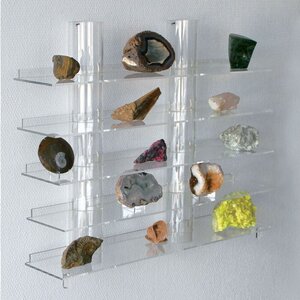 Acrylic, Presentation Etagere with 5 levels - Transparent - dim: 700 x 160 x 570mm.
