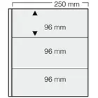 Safe, GARANT Blätter (14 Ringe) Transparent - 3er einteillung (250x96) Transparent - Abm: 270x297 mm. ■ pro 5 Stk.