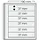 Insert sheets, Champagne - 6 compartments horizontal, Dual - 14 Rings - Pocket dim: 190x37 mm. (Lightly used article)