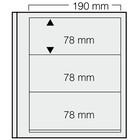 Insert sheets, Champagne - 3 compartments horizontal - SAFE, Dual - 14 Rings - Pocket dim: 190x78 mm. ■ per piece.