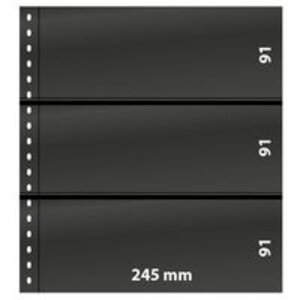 Feuilles de pochettes - 3 compartiment(s): 245 x 91 mm - Omnia (03P) - Noir - 18 Anneaux
