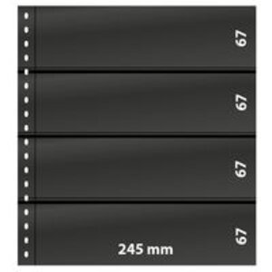Einsteckblätter - 4 er Einteilung: 245 x 67 mm - Omnia (04) - Schwarz - 18 Ringe
