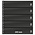 Feuilles de pochettes - 5 compartiment(s): 245 x 52 mm - Omnia (05P) - Noir - 18 Anneaux ■ par 10 pcs.