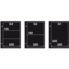 Davo, de luxe, Bladen (2 gats)  G3 - 3 vaks indeling (200x108 mm.)  voor FDC's (6 st.)  Transp/m zwarte inlegvellen - afm: 225x338 mm. ■ per st.