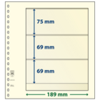 blad Feuilles de pochettes - 3 compartiment(s): 189 x 75/69/69 mm - T-Blanco (802303) - Champagne - 18 Anneaux ■ par pc.
