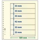 Lindner, T-Blank sheets (18 rings) 6 compartment (189x45, 189x31) Champagne - dim: 272x296 mm. ■ per  pc.