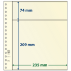 blad Feuilles de pochettes - 2 compartiment(s): 235 x 74/209 mm - T-Blanco (802214) - Champagne - 18 Anneaux ■ par pc.