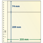 Lindner, T-Blank sheets (18 rings) 2 compartment (235x74, 235x209) Champagne - dim: 272x296 mm. ■ per  pc.