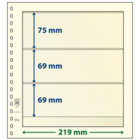 blad Feuilles de pochettes - 3 compartiment(s): 219 x 75/69/69 mm - T-Blanco (802307) - Champagne - 18 Anneaux ■ par pc.