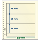 Lindner, T-Blank sheets (18 rings) 3 compartment (219x75, 219x69) Champagne - dim: 272x296 mm. ■ per  pc.