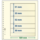 Lindner, T-Blank sheets (18 rings) 5 compartment (189x51, 189x35, 189x30) Champagne - dim: 272x296 mm. ■ per  pc.