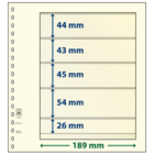 Lindner, T-Blank sheets (18 rings) 5 compartment (189x44, 189x54, 189x26) Champagne - dim: 272x296 mm. ■ per  pc.