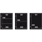 Davo, de luxe, Bladen (2 gats)  G2 - 2 vaks indeling (200x160 mm.)  voor FDC's (4 st.)  Transp/m zwarte inlegvellen - afm: 225x338 mm. ■ per st.