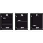 Davo, de luxe, Sheets (2 holes)  G2 - 2 compartments (200x160 mm.)  for FDCs (4 pc.)  Transp/m black inserts - dim: 225x338 mm. ■ per pc.