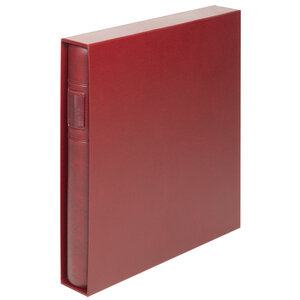 Album Standard (1102Y), incl. boite de protection et sans feuilles - Rouge vin - 18 Anneaux - Dim: 305 x 317 x 50 mm