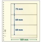Lindner, T-Blank sheets (18 rings) 3 compartment (189x75, 189x69) Champagne - dim: 272x296 mm. ■ per  pc.