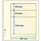 Lindner, T-Blank sheets (18 rings) 3 compartment (189x45, 189x124) Champagne - dim: 272x296 mm. ■ per  pc.