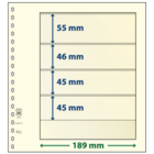 Lindner, T-Blank sheets (18 rings) 4 compartment (189x55, 189x45) Champagne - dim: 272x296 mm. ■ per  pc.