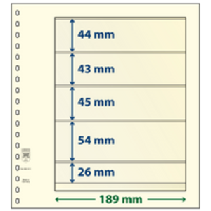 Einsteckblätter - 5 er Einteilung: 189 x 44/43/45/54/26 mm - T-Blanco (802511) - Champagne - 18 Ringe