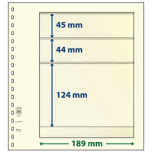 Insert sheets - 3 compartment(s): 189 x 45/44/124 mm - T-Blanco (802305) - Champagne - 18 Rings