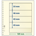 Insert sheets - 4 compartment(s): 189 x 55/46/45/45 mm - T-Blanco (802401) - Champagne - 18 Rings ■ per 10 pcs.