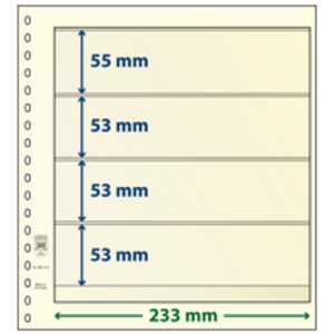 Feuilles de pochettes - 4 compartiment(s): 233 x 55/53/53/53 mm - T-Blanco (802412) - Champagne - 18 Anneaux