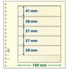 Lindner, T-Blank sheets (18 rings) 5 compartment (189x41, 189x37) Champagne - dim: 272x296 mm. ■ per 10 pc.