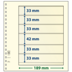 Insert sheets - 6 compartment(s): 189 x 33/33/33/42/33/33 mm - T-Blanco (802603) - Champagne - 18 Rings ■ per 10 pcs.