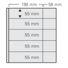 Insert sheets, Fully transparent - 5x2 compartments horizontal - SAFE, Garant - 14 Rings - Pocket dim: 190x55, 58x55 mm. ■ per 5 piecess.