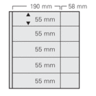 Safe, GARANT sheets (14 rings) Transparent - 2x5 compartment (190x55, 58x55) Black - dim: 270x297 mm. ■ per 5 pc.