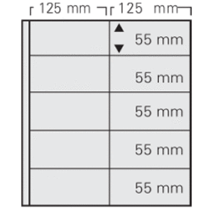 Einsteckblätter, inkl. Hintergrundblatt (Schwarz) - 10 er Einteilung: 125 x 55 mm - Garant (8251) - Transparent - 14 Ringe