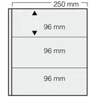 Insert sheets, Black 2-sided use - 3 compartments horizontal - SAFE, Garant - 14 Rings - Pocket dim: 250x96 mm. ■ per 5 piecess.