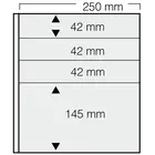 Insert sheets, Fully transparent - 1 compartment horizontal - SAFE, Garant - 14 Rings - Pocket dim: 250x42, 250x145 mm. ■ per 5 piecess.