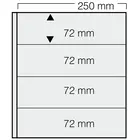 Insert sheets, White 2-sided use - 4 compartments horizontal - SAFE, Garant - 14 Rings - Pocket dim: 250x72 mm. ■ per 5 piecess.