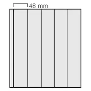 Insert sheets, Black - 5 compartments vertical, Garant - 14 Rings - Pocket dim: 48x295 mm.