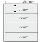 Safe, GARANT Blätter (14 Ringe) Transparent - 4er einteillung (250x72) Transparent - Abm: 270x297 mm. ■ pro 5 Stk.