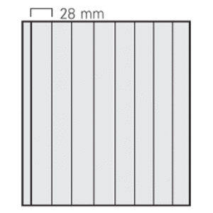 Einsteckblätter, inkl. Hintergrundblatt (Schwarz) - 8 er Einteilung: 28 x 295 mm - Garant (7248) - Transparent - 14 Ringe