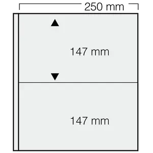 Insert sheets, Black 2-sided use - 2 compartments horizontal, Garant - 14 Rings - Pocket dim: 250x147 mm.