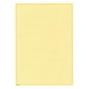 Blankoblätter (805c) mit Rahmen und Netzdruck - Farbe: Gelb - Druckfarbe: Braun -  - Abm: 210 x 297 mm.