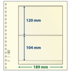 Lindner, T-Blank sheets (18 rings) 2 compartment (189x120, 189x104) Champagne - dim: 272x296 mm. ■ per  pc.