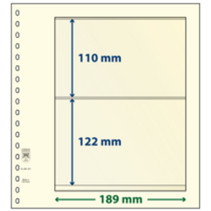 Insert sheets - 2 compartment(s): 189 x 110/122 mm - T-Blanco (802207) - Champagne - 18 Rings