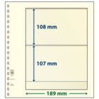 Lindner, T-Blank sheets (18 rings) 2 compartment (189x108, 189x107) Champagne - dim: 272x296 mm. ■ per  pc.