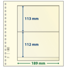 Lindner, T-Blank sheets (18 rings) 2 compartment (189x113, 189x112) Champagne - dim: 272x296 mm. ■ per  pc.