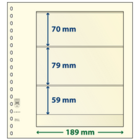 Insert sheets - 3 compartment(s): 189 x 70/79/59 mm - T-Blanco (802301) - Champagne - 18 Rings ■ per pc.