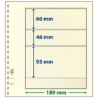 Lindner, T-Blank sheets (18 rings) 3 compartment (189x60, 189x46, 189x95) Champagne - dim: 272x296 mm. ■ per  pc.