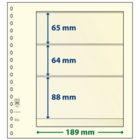 Lindner, T-Blank sheets (18 rings) 3 compartment (189x65, 189x88) Champagne - dim: 272x296 mm. ■ per  pc.