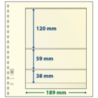 Insert sheets - 3 compartment(s): 189 x 120/59/38 mm - T-Blanco (802306) - Champagne - 18 Rings ■ per 10 pcs.