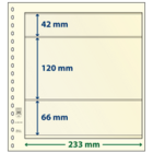 Lindner, T-Blank sheets (18 rings) 3 compartment (189x42, 189x120, 189x66) Champagne - dim: 272x296 mm. ■ per  pc.
